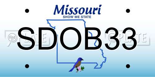 SDOB33 Missouri License Plate