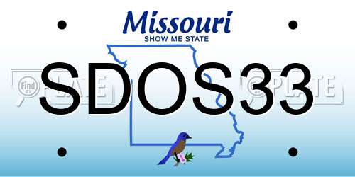SDOS33 Missouri License Plate