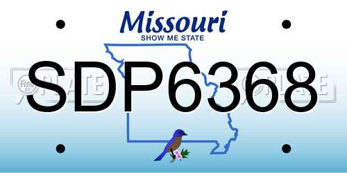 SDP6368 Missouri License Plate