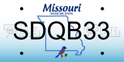 SDQB33 Missouri License Plate