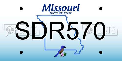 SDR570 Missouri License Plate