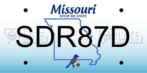 SDR87D Missouri License Plate