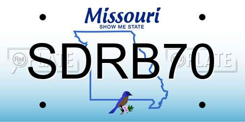 SDRB70 Missouri License Plate