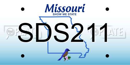 SDS211 Missouri License Plate