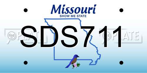 SDS711 Missouri License Plate