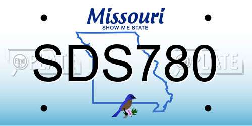 SDS780 Missouri License Plate