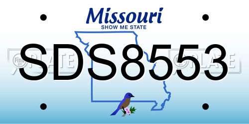 SDS8553 Missouri License Plate