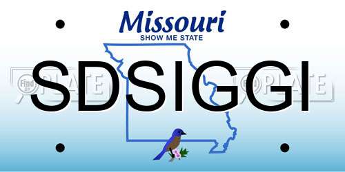 SDSIGGI Missouri License Plate