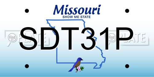 SDT31P Missouri License Plate
