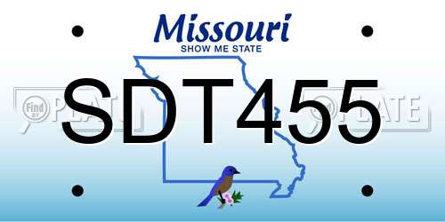 SDT455 Missouri License Plate