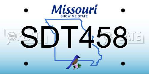 SDT458 Missouri License Plate