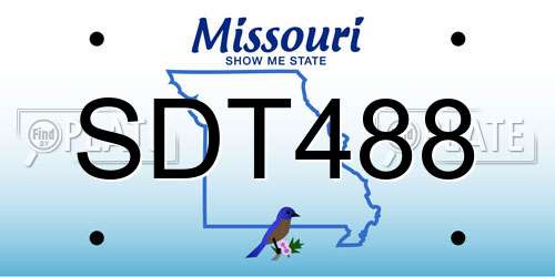 SDT488 Missouri License Plate