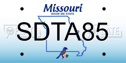 SDTA85 Missouri License Plate
