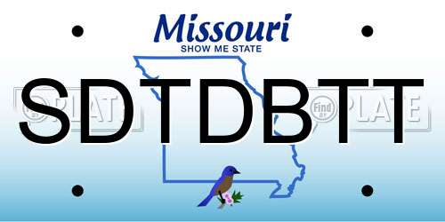 SDTDBTT Missouri License Plate
