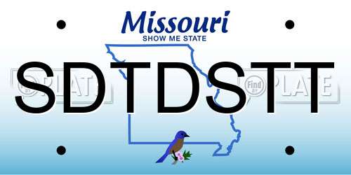 SDTDSTT Missouri License Plate