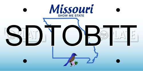 SDTOBTT Missouri License Plate