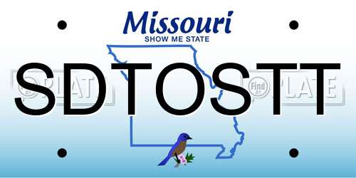 SDTOSTT Missouri License Plate