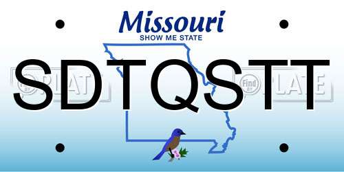 SDTQSTT Missouri License Plate