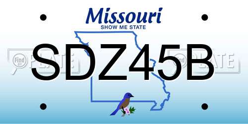 SDZ45B Missouri License Plate