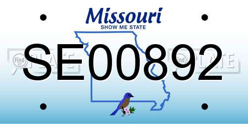 SE00892 Missouri License Plate