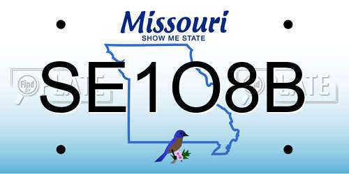SE1O8B Missouri License Plate