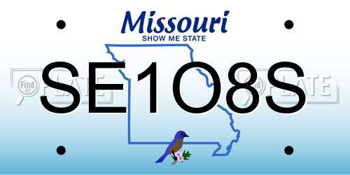 SE1O8S Missouri License Plate