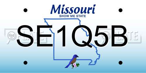 SE1Q5B Missouri License Plate