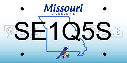 SE1Q5S Missouri License Plate