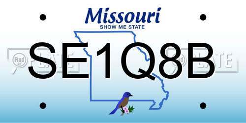 SE1Q8B Missouri License Plate