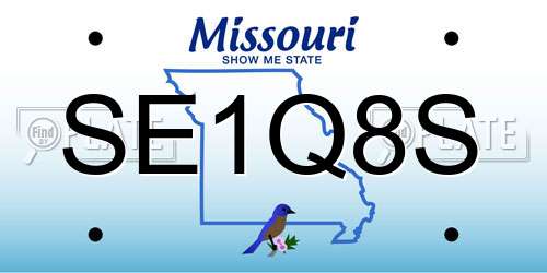 SE1Q8S Missouri License Plate
