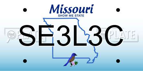 SE3L3C Missouri License Plate