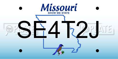 SE4T2J Missouri License Plate