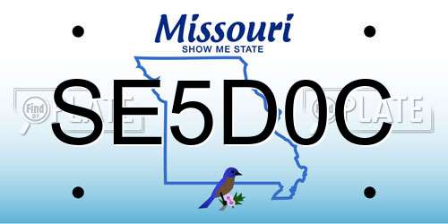 SE5D0C Missouri License Plate