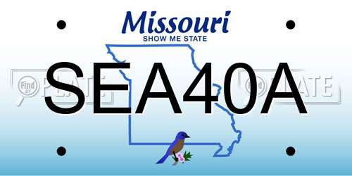 SEA40A Missouri License Plate