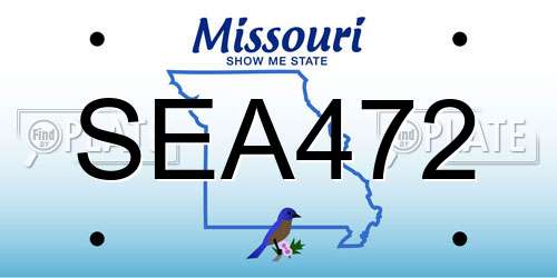 SEA472 Missouri License Plate