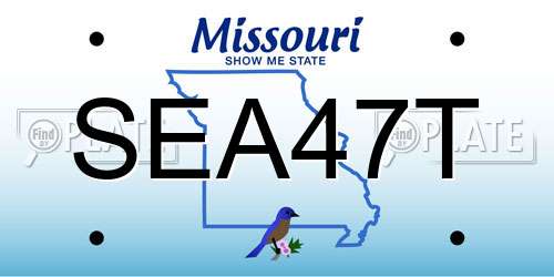 SEA47T Missouri License Plate