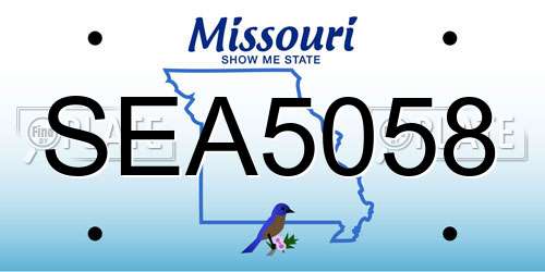 SEA5058 Missouri License Plate