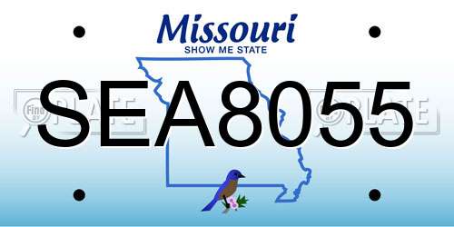 SEA8055 Missouri License Plate