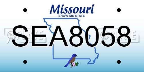 SEA8058 Missouri License Plate