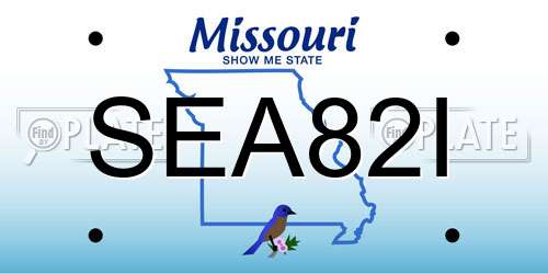 SEA82I Missouri License Plate