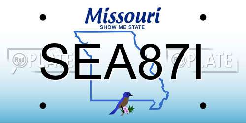 SEA87I Missouri License Plate