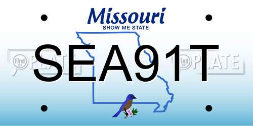 SEA91T Missouri License Plate