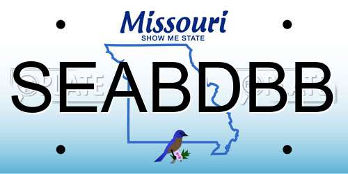 SEABDBB Missouri License Plate