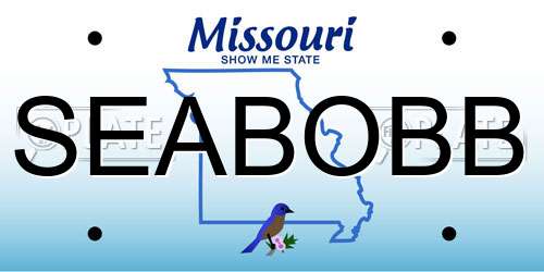 SEABOBB Missouri License Plate