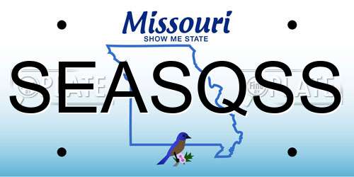 SEASQSS Missouri License Plate