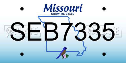 SEB7335 Missouri License Plate