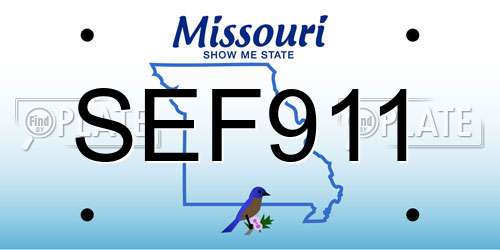 SEF911 Missouri License Plate