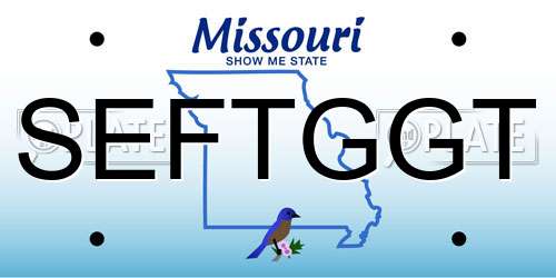 SEFTGGT Missouri License Plate