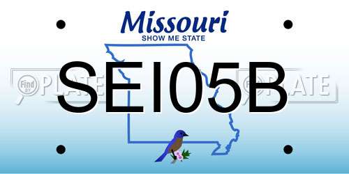 SEI05B Missouri License Plate