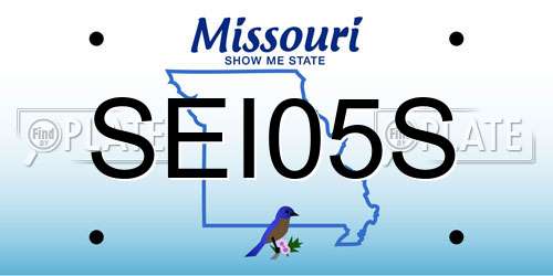 SEI05S Missouri License Plate
